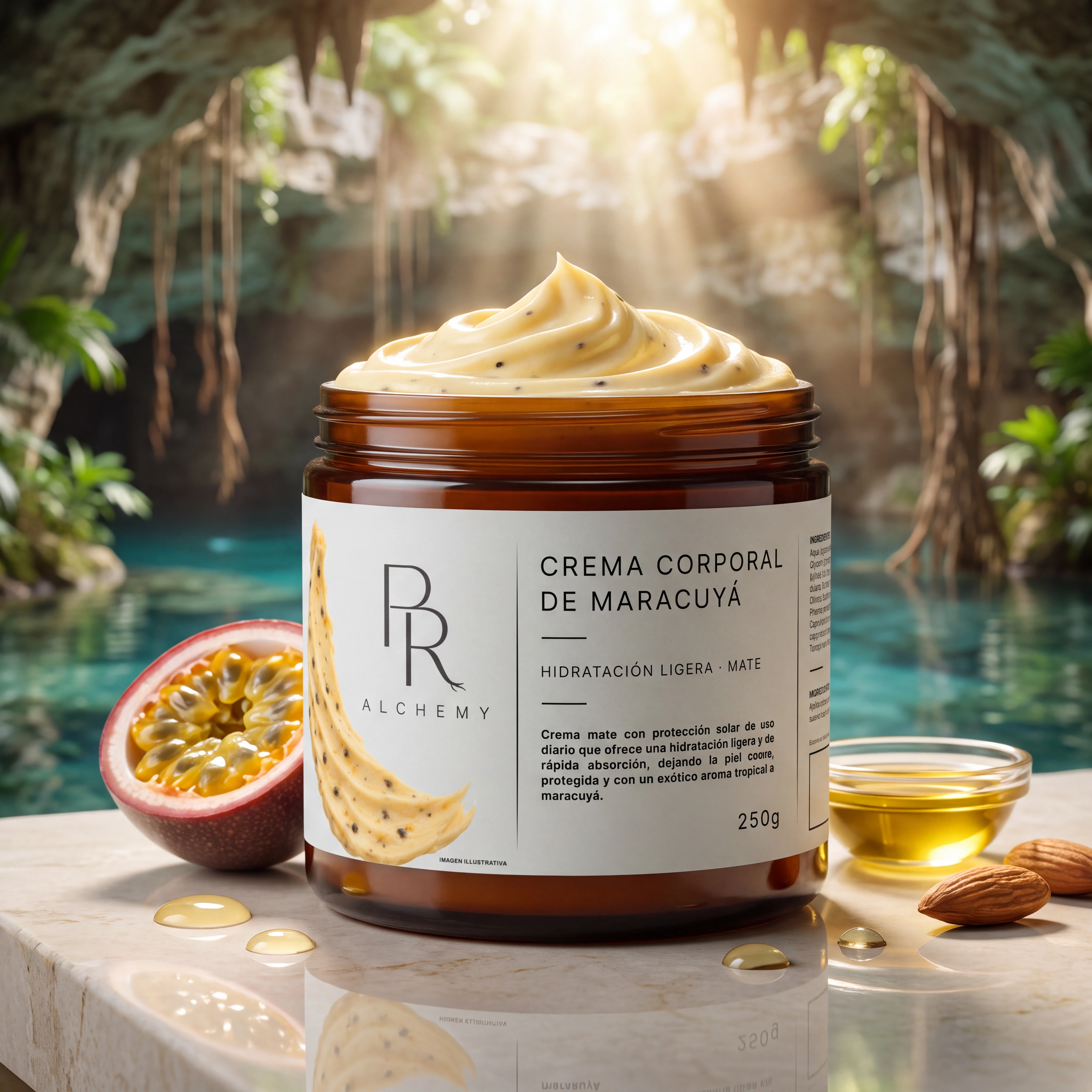 Crema Corporal de Maracuyá de Prehispanic Alchemy, presentación de 250 g